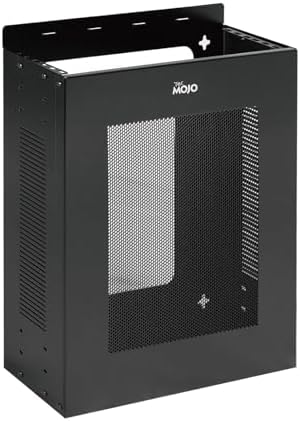 Tecmojo 2U Vertical/Horizontal Wall Mountable Server Rack, with Vented Enclosure for 19" IT Equipment, Cable Modems, Telecom, A/V, Black by Tecmojo