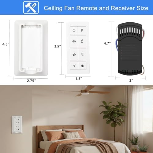 3-Speed Smart WiFi Ceiling Fan Remote Control Kit with Light Dimmer - Image 5