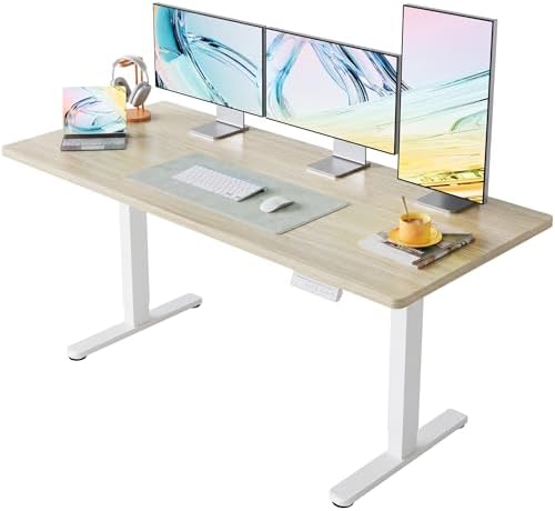 HUANUO 71x30 Inch Electric Standing Desk, Height Adjustable, Natural by HUANUO