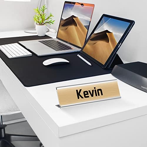 LEIFIDE 12 Pack 2x8 in Aluminum Name Plate Holder for Desk Office, Silver - Image 5