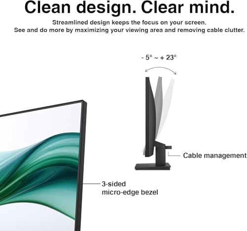 HP 24" Series 3 Pro 324pv FHD Monitor with 5 ms Response Time, Anti-Glare, Flicker Free,VESA Mount (100x100mm), HDMI, VGA & Dockztorm USB Port Expander, Black 2-Pack - Image 3
