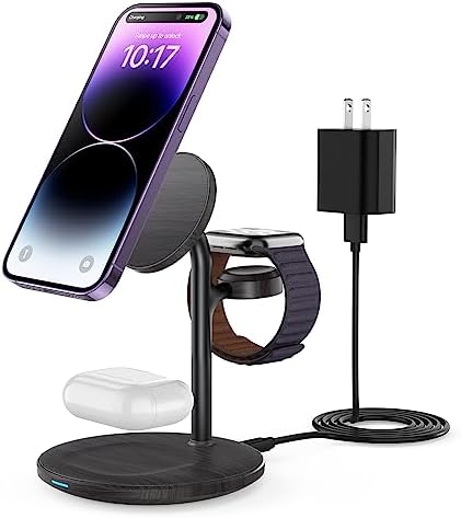 3 in 1 Magnetic Wireless Charging Station for Apple Devices,15W for Magsafe by XooFly