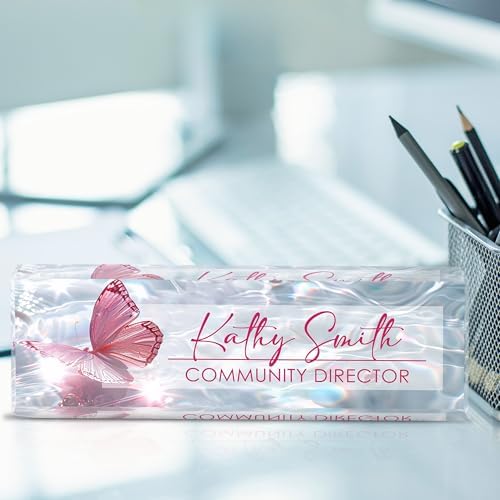 Acrylic Desk Name Plate, Personalized Office Desk Decor, Custom Boss Employee Appreciation Gifts - Image 2