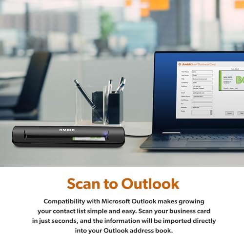 AMBIR TravelScan Pro Portable Document, Business Card and Receipt Scanner - USB Powered for Windows PC's with Hard Shell Travel Case PS600-GO - Image 3