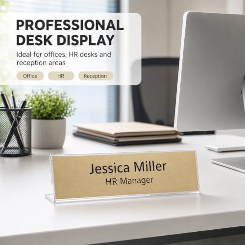 NIUBEE Acrylic Name Plates for Desks,12 Pack,Sign Holder for Meeting Office - Image 2