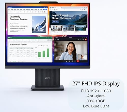 Lenovo IdeaCentre 27" FHD All-in-One Desktop Computer, Intel Core i7-13620H(10-Core, 24MB Smart Cache), 64GB DDR5, 2TB PCIe SSD, Wi-Fi 6, HDMI, USB-C, Wired KB&Mouse, Business AIO, Windows 11 Pro - Image 3