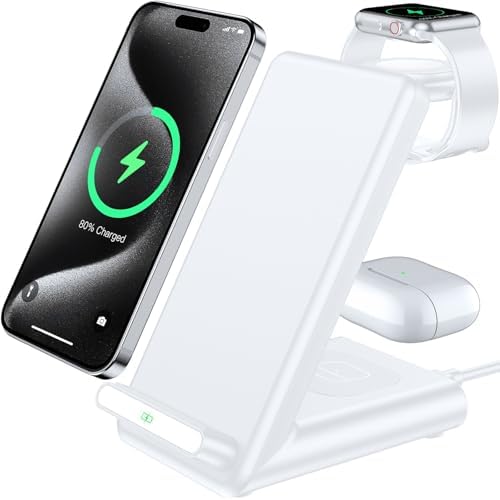 Wireless Charging Station,3 in 1 Charging Stand for Apple Multiple Devices by QKXC