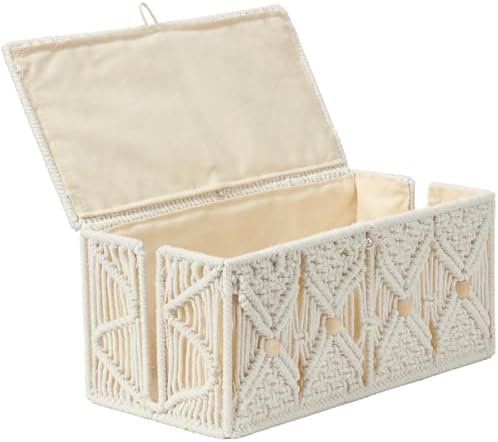 Cable Management Box Handmade Macrame Cord Storage Organizer by VinneGenzz