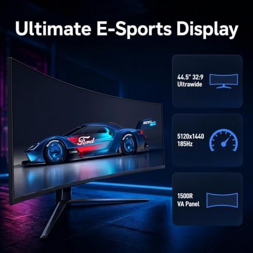 Gawfolk 45 Inch Curved Ultrawide Gaming Monitor 185Hz DQHD 5120x1440 - Image 2