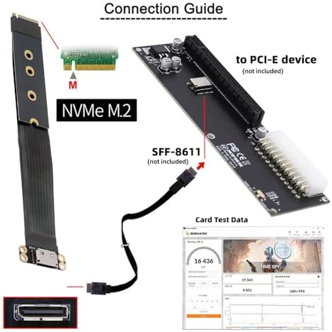 xiwai M.2 M-Key 2280 NGFF PCI-E4.0 to Oculink SFF-8612 SFF-8611 Host Cable 15cm for NVME U.2 SSD eGPU - Image 5