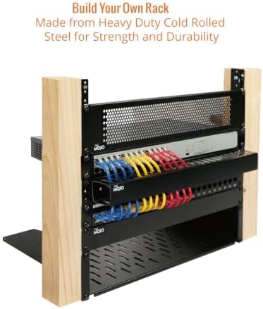 Tecmojo 3U Vertical Rack Mount Rail Pair Kit, DIY Rack Rails Kit, Tapped Mounting Holes, with 12-24 Screws to Mount Equipment 2U-20U - Image 3