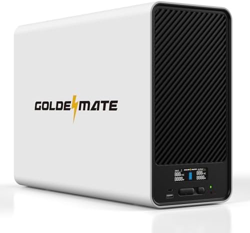 GOLDENMATE 2000VA/1600W Lithium UPS Battery Backup & Surge Protector, White by GOLDENMATE