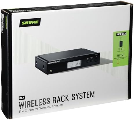 Shure BLX14R/MX53 Rack-Mount Earset Audio System J11 Band (596–620 MHz) – BLX4R Receiver, BLX1 Bodypack & MX153 Earset Mic, Up to 14 Hr Battery, 300 ft Range - Image 2