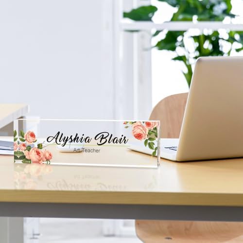 Personalized Acrylic Office Desk Name Plate with Name and Title Printing - Image 3