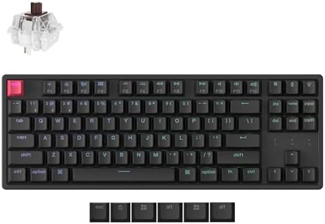 Keychron K8 Version 2 TKL Wireless Mechanical Keyboard, QMK/Launcher Bluetooth 5.2/Wired, RGB Backlit Shine-Through PBT Keycaps, Super Brown Switch, Aluminum Frame for Mac Windows Linux by Keychron