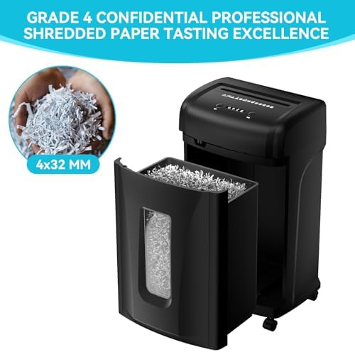 Majnesvon 22-Sheet Cross Cut Paper Shredder - P4 Security & Ultra Quitet, 9.24 Gallons Pullout Waste Bin & Auto Reverse, Heavy Duty Paper/Credit Cards/Staple/Clips Shredder for Home Office (22-Sheet) - Image 4