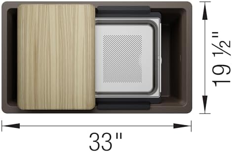 BLANCO Inteos SILGRANIT 33" Single Bowl Workstation Kitchen Sink Café - Image 5