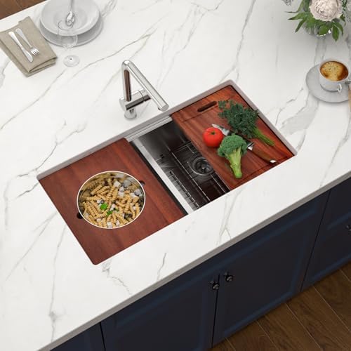 36X19 Undermount Double Bowl Sink 50/50 Workstation SInk - Image 7