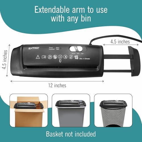 EXTRIC Paper Shredder for Home 7 Sheet Strip-Cut Mini Document Shredder - Image 3
