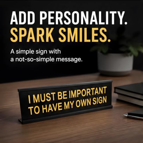 Funny Desk Sign for Office, Black Yellow Nameplate, My Own Sign - Image 3