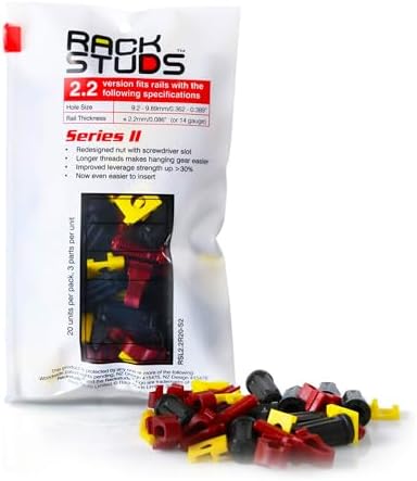 Rackstuds R20 Series II - Server Rack Screws 20 Pack | Cage Nut Replacement | Red 2.22mm/0.086" | A Faster, Easier Solution for Rack mounting Gear in 19" Racks with Square Punched Vertical Rails by Rackstuds
