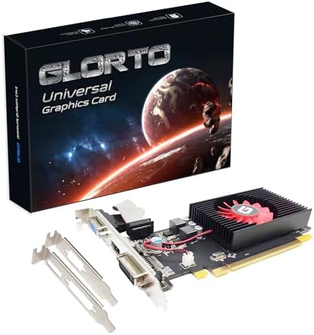 Glorto Radeon HD 5450 1GB DDR3 Low Profile Graphics Card, PCI Express 2.0 x16, HDMI/VGA/DVI, Entry Level GPU for PC, SFF and HTPC by GLORTO