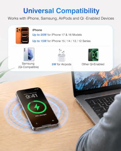 Qi2.2 25W Magnetic Wireless Charger for MagSafe, Recessed Charging Pad - Image 7