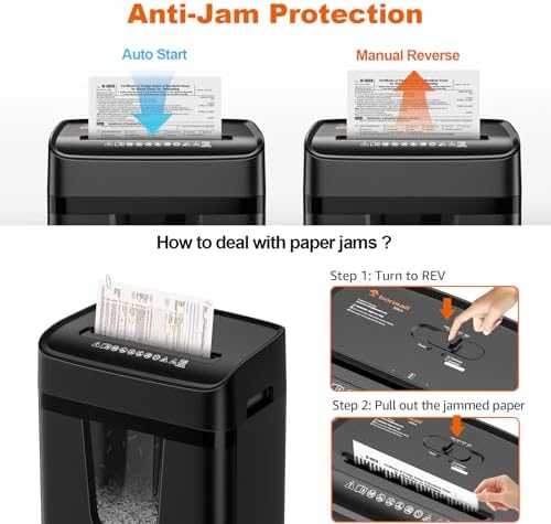 Bonsaii 12-Sheet Cross Cut Heavy Duty Paper Shredder for Home Office - Image 6