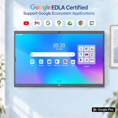 JAV 55 Inch Smart Board Pro, Google EDLA Certified 4K UHD Interactive Whiteboard for Classroom Home Office, Android 14, 8GB+128GB, 48MP AI Camera, Wi-Fi & Bluetooth - Image 2