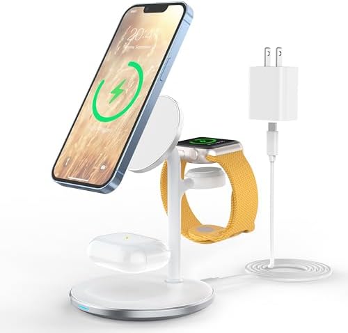 3 in 1 Magnetic Wireless Charging Station for Apple Devices,15W for Magsafe by XooFly