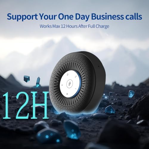 Bluetooth Conference Speakerphone, 4 Mics 360°Voice Pickup, Hi-Fi Speaker, USB Conference Speakerphone for Home and Office, Plug and Play, Wireless & Wired Conference Speakerphone - Image 5
