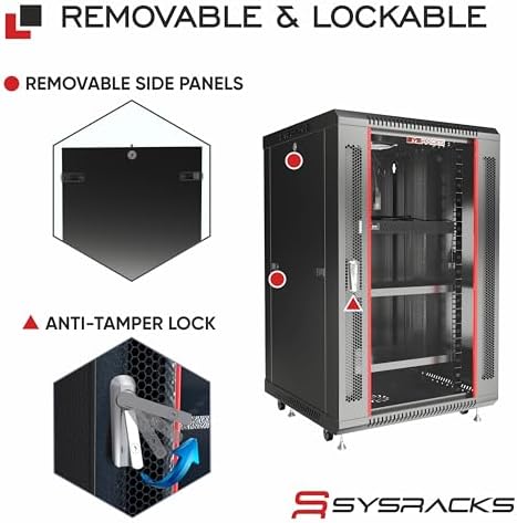 15U Wall Mount Server Rack Cabinet – 19" Network Rack Enclosure, 18" Deep Data Rack Cabinet with Fan, PDU & Shelf for IT Equipment, Switches and Patch Panel - Image 5