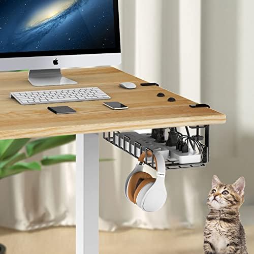 Under Desk Cable Management Tray No Drill Steel 15.7" - Image 6