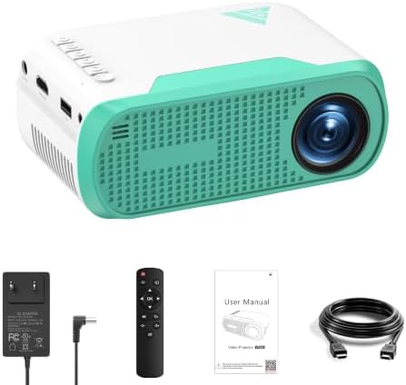 Mini Movie Projector with Wired Screen Mirroring, Support HDMI USB Type-C by Vamvo