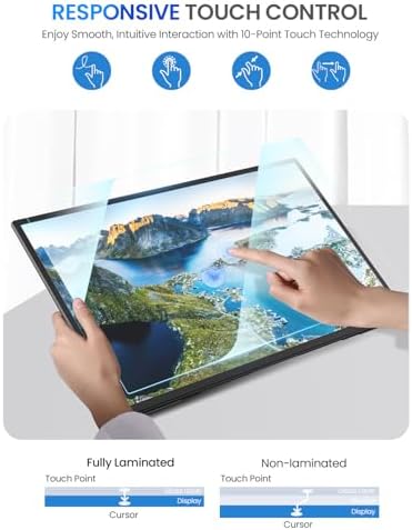 UPERFECT 21.5” 120HZ Touchscreen Portable Monitor w/Stand & VESA, Large Portable Gaming Monitor with HDMI Type C, External Display for Laptops, Steamdeck, MacBook, Phones, Mini PC - Image 3