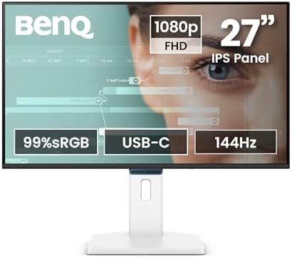 BenQ GW2790TC 27" IPS Computer Montior, 1080P FHD, 144Hz, Height and Tilt Adjustable, Home Office, USB-C, Visual Optimizer, Flicker-Free, Low Blue Light, Ultra Slim Bezel, TUV-Certified, Eye-CareU by BenQ