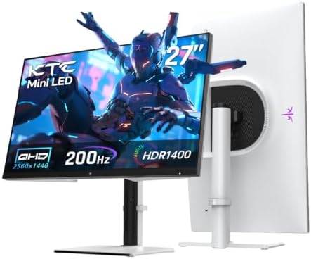 KTC QHD Mini LED Monitor 27 Inch 200Hz White Vertical Monitor M27T6S by KTC