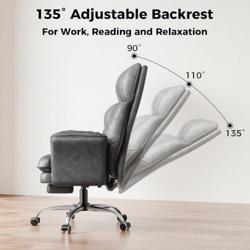 Big and Tall Office Chair, Flip Armrests for Pets & Cross Legged Sitting - Image 5