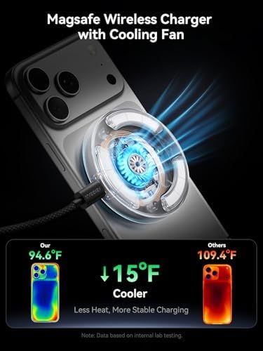 THREEKEY Qi2.2 25W Magnetic Wireless Charger with Cooling Fan - Image 4