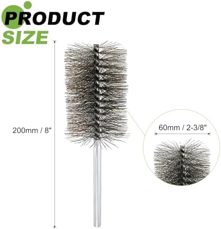 HARFINGTON 4pcs Wire Bore Brush Set 8 Inch Length 2.4 Inch Shank Stainless Steel Bristles Cleaning Brush for Clean Car Part Tube Kitchen Garage - Image 2