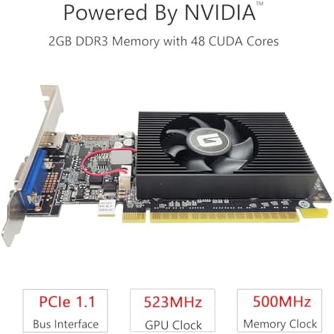 GeForce GT 610 2G DDR3 Low Profile Graphics Card, PCI Express 1.1 x16, HDMI/VGA, Entry Level GPU for PC, SFF and HTPC, Compatible with Win11 - Image 2