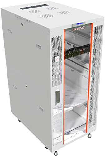 Sysracks 32U GRAY Floor Standing Rack Mount Server 35" Depth Deep Network Cabinet, Server Rack with Fan, Removable Side Panels, Locking Glass Door Computer Cabinet Enclosure Network Rack Case SRF 32.9 - Image 2