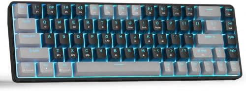 DIERYA DK68 60% Wireless Mechanical Gaming Keyboard, 3-Mode, Bluetooth 5.0/2.4G/USB-C, RGB Backlit, 68-Key Compact Mini for Windows, Mac, Linux - Linear Red Switch - Grey/Black by DIERYA