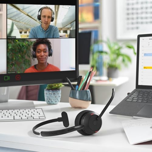 Jabra Evolve2 55 Mono Wireless Headset - Features AirComfort Technology, Noise-Cancelling Mics & Active Noise Cancellation - Works with UC Platforms Such as Zoom & Google Meet - Black - Image 2