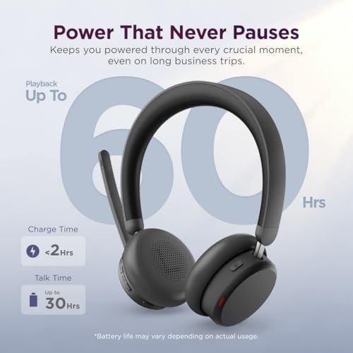 Lenovo Dual Mode Wireless ANC Headset 6550 with USB-C Receiver Microsoft Teams Certified, Hybrid Active Noise Cancellation, Bluetooth Dual Connectivity, Long Battery Life, Black - Image 6