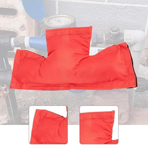 Backflow Preventer Insulation Cover for Outdoor Water Meters & Valves, ABS Plastic Weatherproof Freeze Protection- Red - Image 2