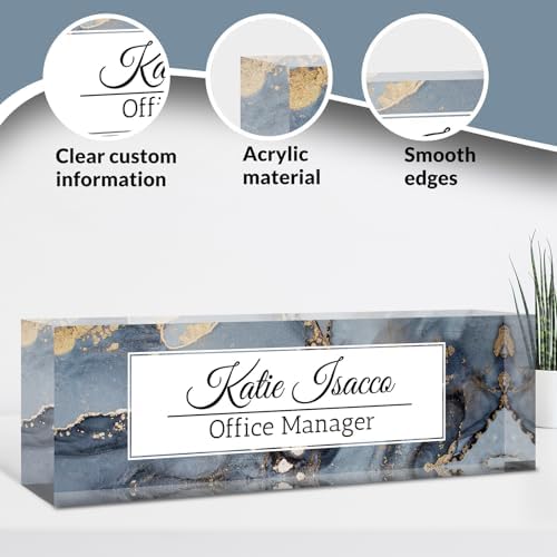 Desk Name Plate Personalized, Custom Name Plate for Desk, Acrylic Desktop Accessories, Office Gift & Decor for Women Men, Teacher Nurse Boss Employee Appreciation Gifts - Image 3