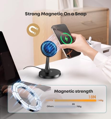 2 Pack Magnetic Wireless Charger iPhone, 15W Fast Mag-Safe Charger Stand for iPhone 18/18 Pro/18 Air/18 Pro Max 17/16/15/14/13/12 Series Magnet Wireless Charging Station/Pad for AirPods- Gifts Ideas - Image 4
