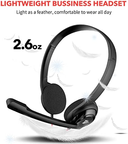 NUBWO HW02 USB C/3.5mm Headset with Mic for Laptop, Phone,Headphones with Noise Cancelling Microphone for Computer, On-Ear Wired Office Call Center Headset for Boom SkypeWebinars, in-line Control - Image 2