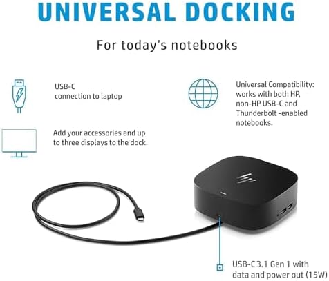 HP USB-C Essential Dock G5 – Multiport Docking Station with USB-C, HDMI - Image 4